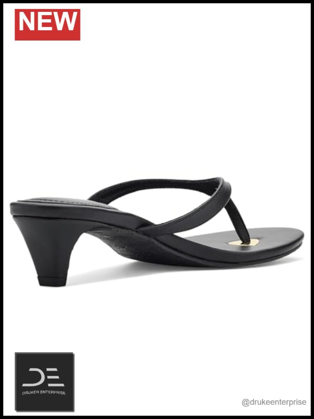 Faux Leather Kitten Heel Slide Sandals | Women's Casual Thong Sandals - Picture 2 of 6